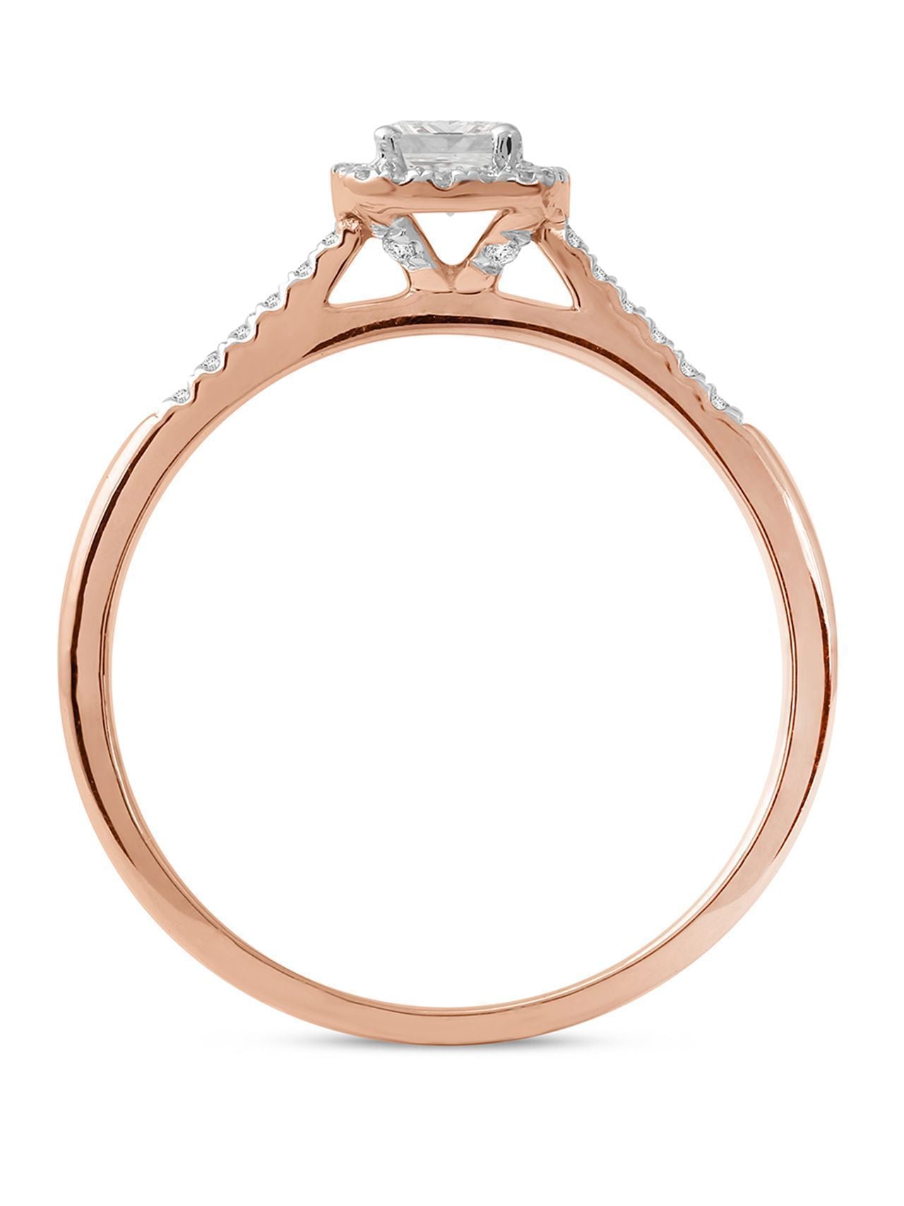  May & June 1/2ct TDW Diamond Halo Engagement Ring - Pink - Bonton