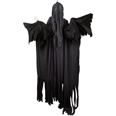 Lighted Sonic Skeletal Reaper With Wings Halloween Decoration - 66" - Red Lights