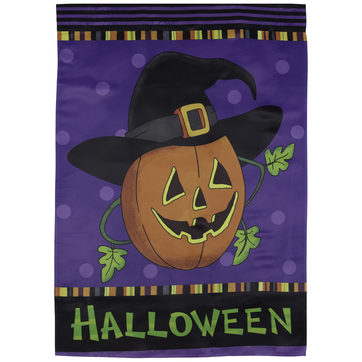  Northlight Happy Halloween Pumpkin in a Witch Hat Outdoor House Flag 28