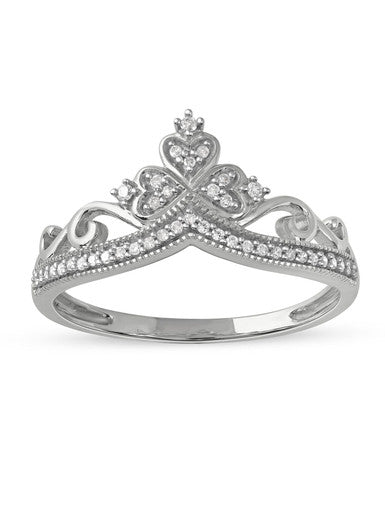  May & June 1/8ct TDW Diamond Crown For Her Ring - White - Bonton