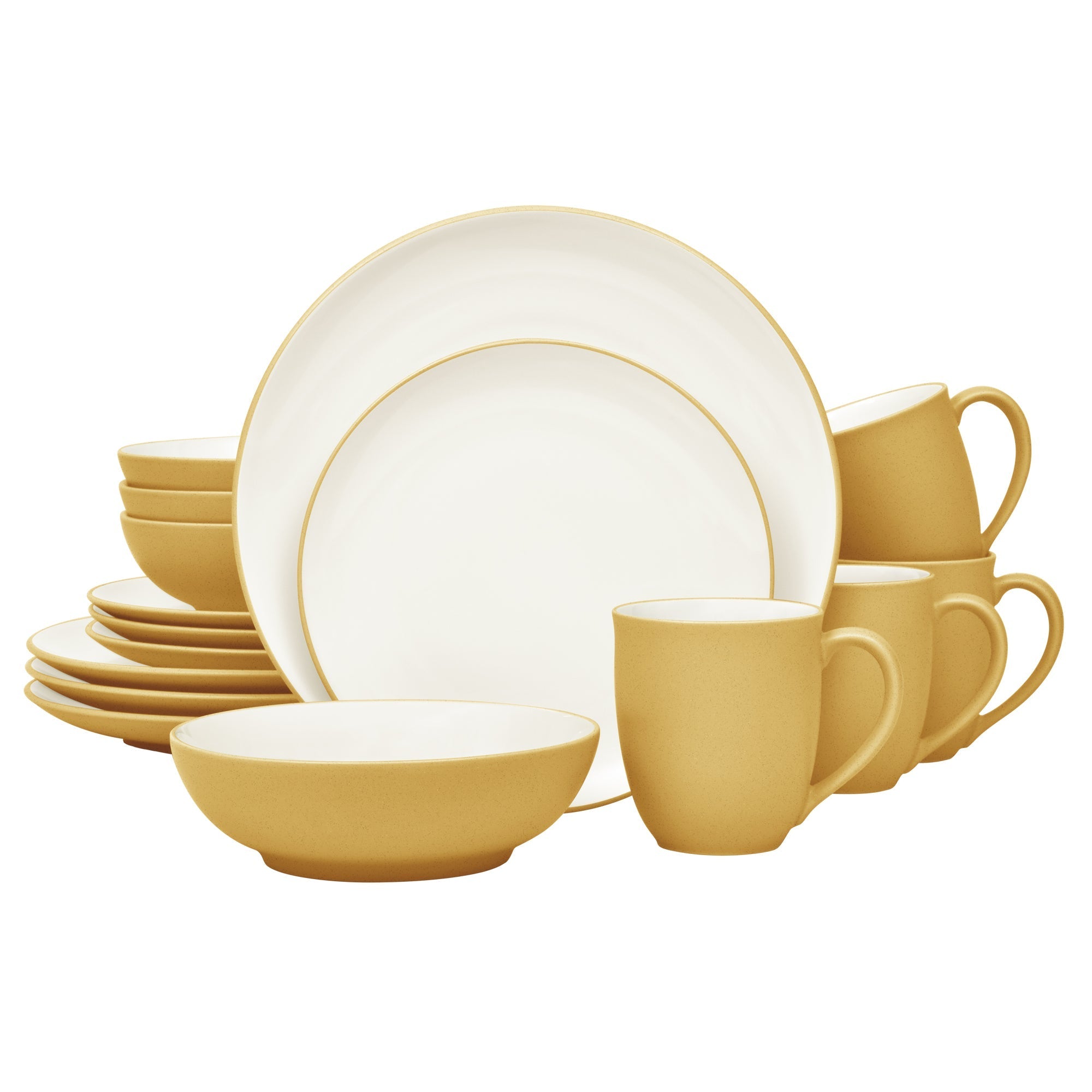  Noritake Colorwave 16-Piece Coupe Dinnerware Set, Service for 4 - Mustard - Bonton