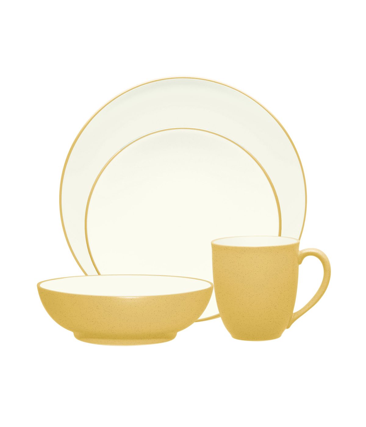  Noritake Colorwave 4 Piece Coupe Place Setting - Mustard - Bonton