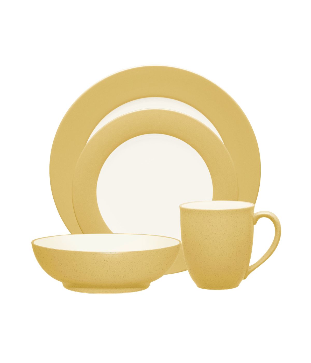  Noritake Colorwave 4 Piece Rim Place Setting - Mustard - Bonton