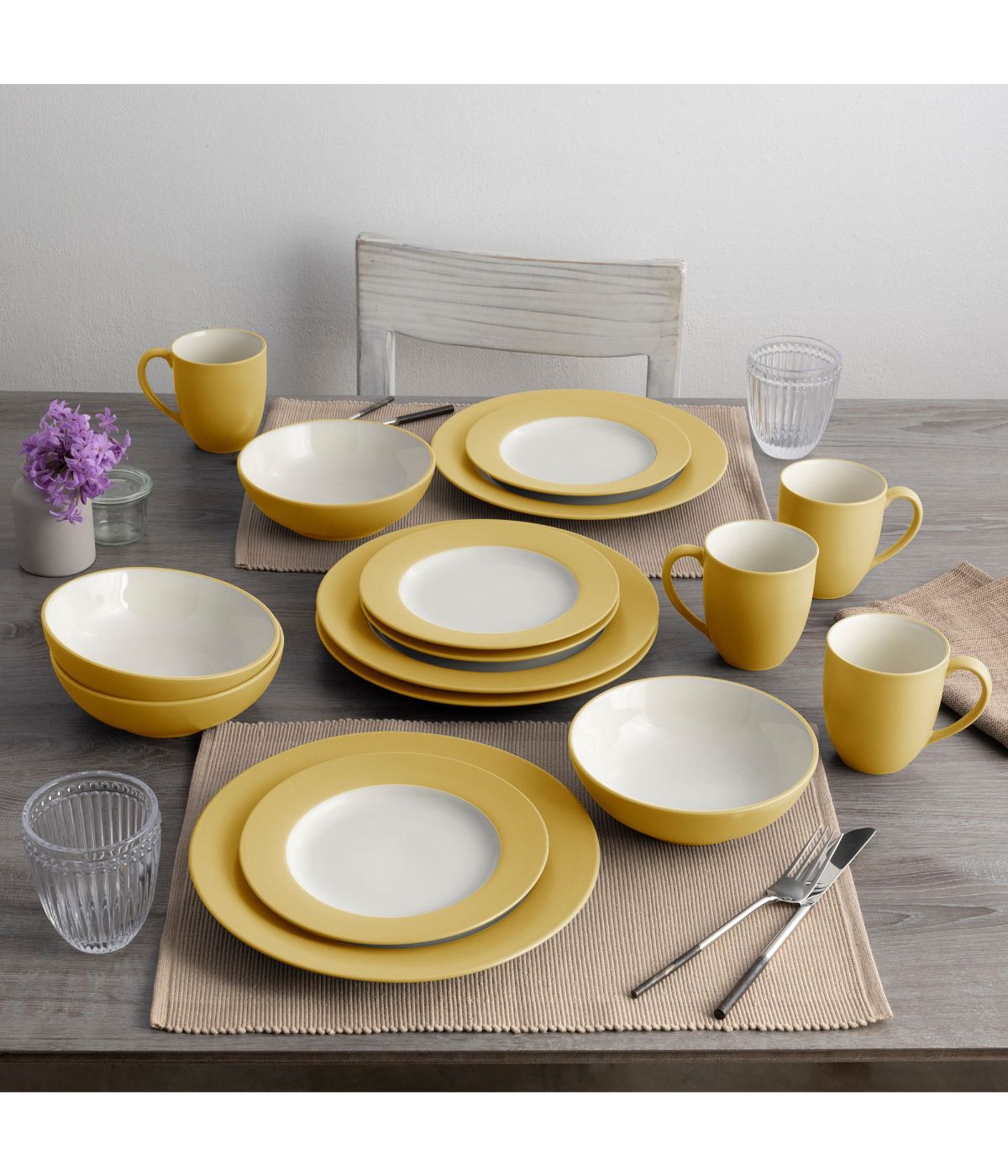  Noritake Colorwave 4 Piece Rim Place Setting - Mustard - Bonton