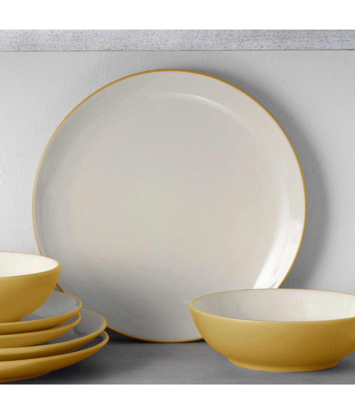  Noritake Colorwave Set of 4 Coupe Dinner Plates - Mustard - Bonton