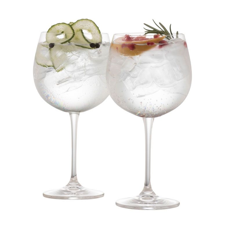  Galway Crystal Elegance Gin and Tonic Glasses Set of 2 - Clear - Bonton