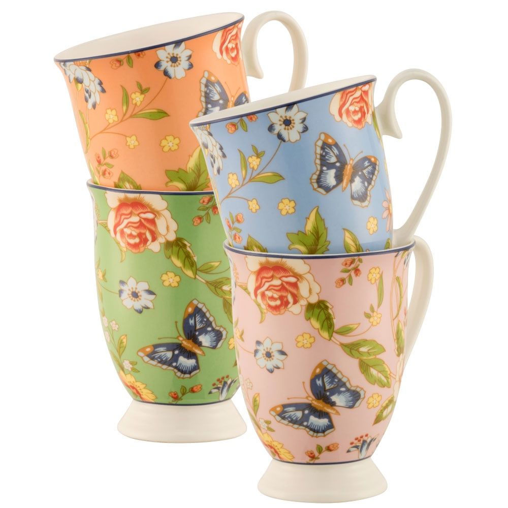  Aynsley China Cottage Garden Mug Set of 4 - Multi - Bonton