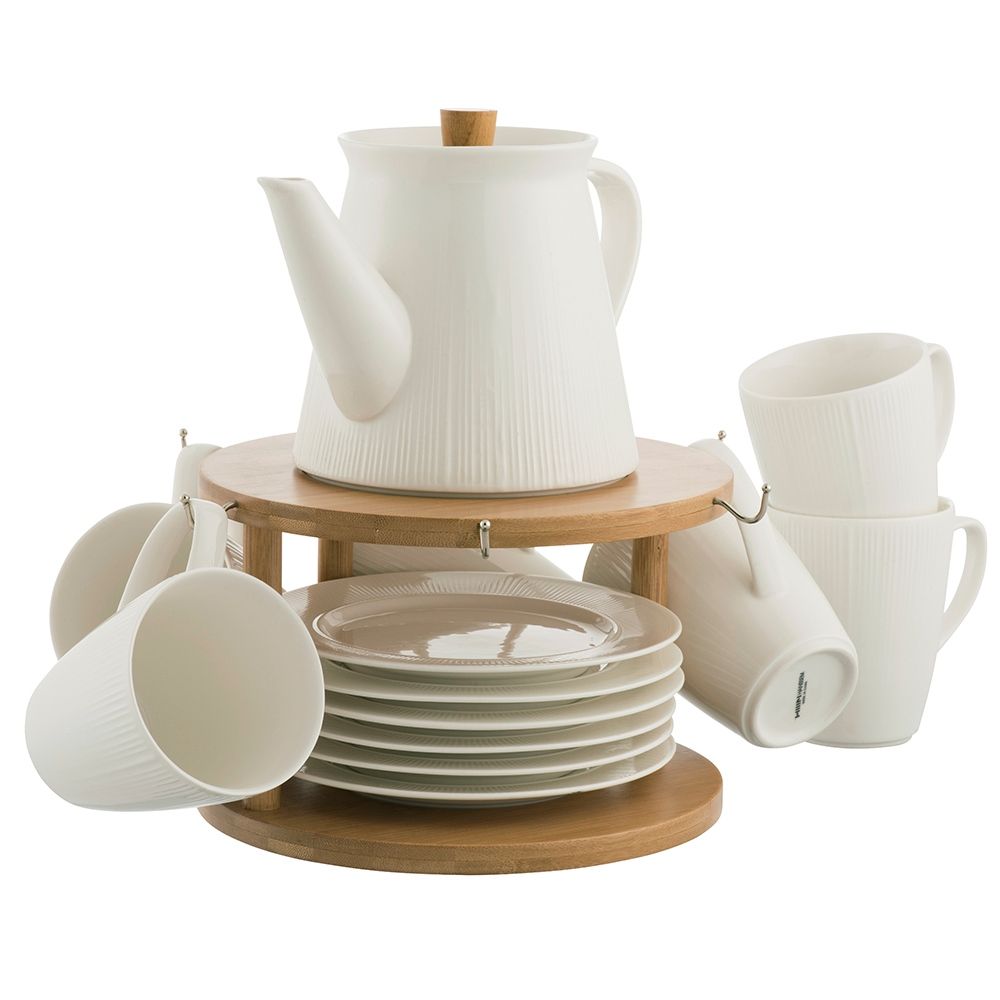  Belleek Living Pekoe 13 Piece Tea Set - Ivory - Bonton