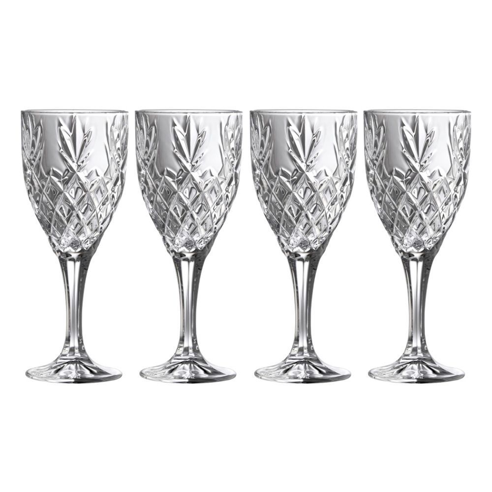  Galway Crystal Renmore Goblet Glasses Set of 4 - Clear - Bonton