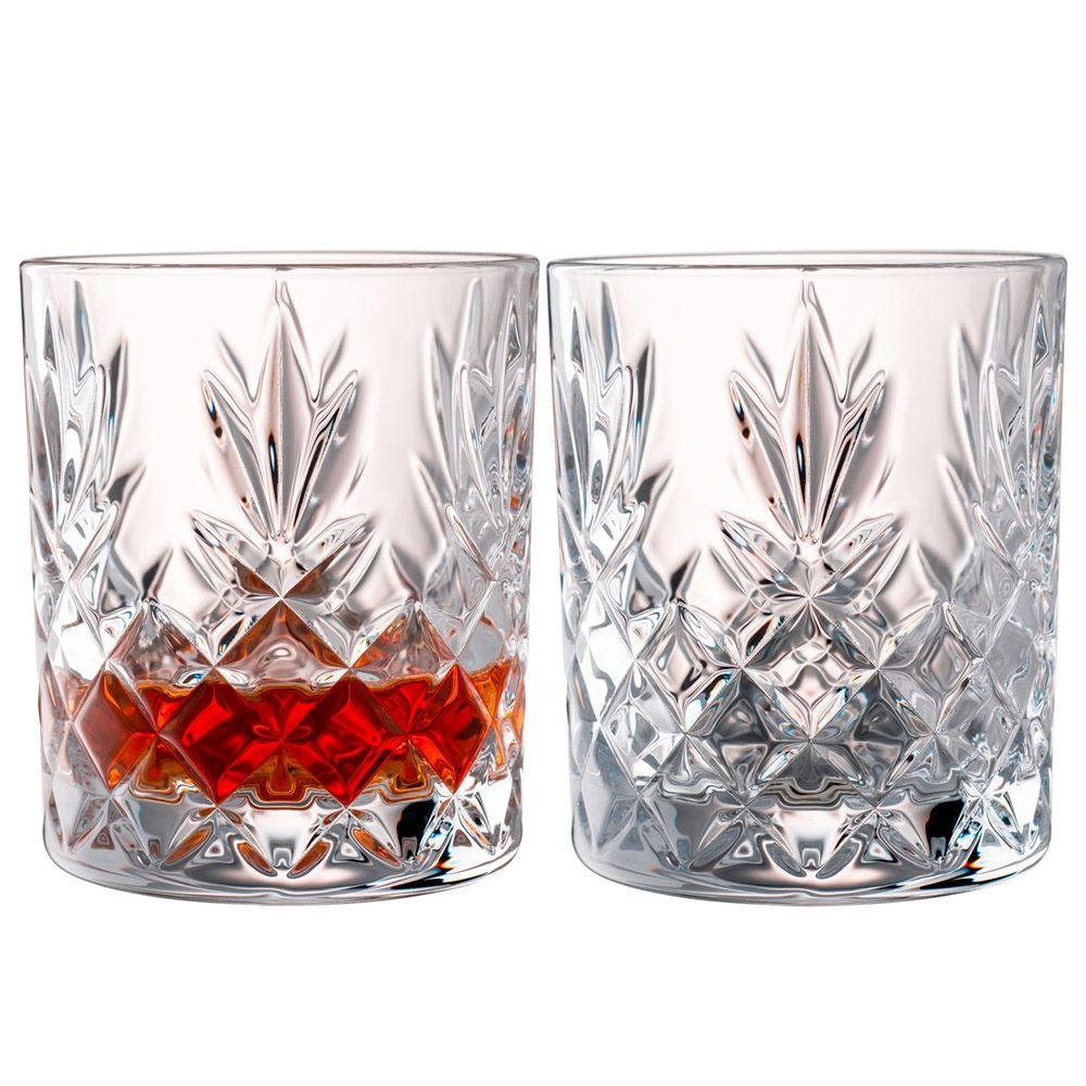  Galway Crystal Renmore Double Old Fashion Glasses Set of 2 - Clear - Bonton