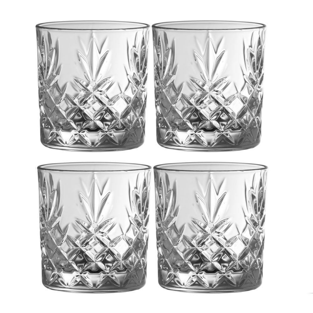  Galway Crystal Renmore Double Old Fashion Glasses Set of 4 - Clear - Bonton