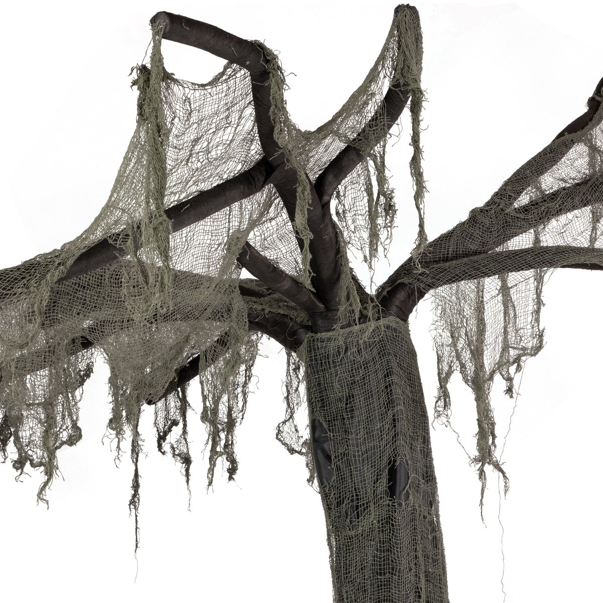  Northlight Spooky Standing Draped Ghost Tree Halloween Decoration - 7.5' - Black and Gray - Default Title - Bonton