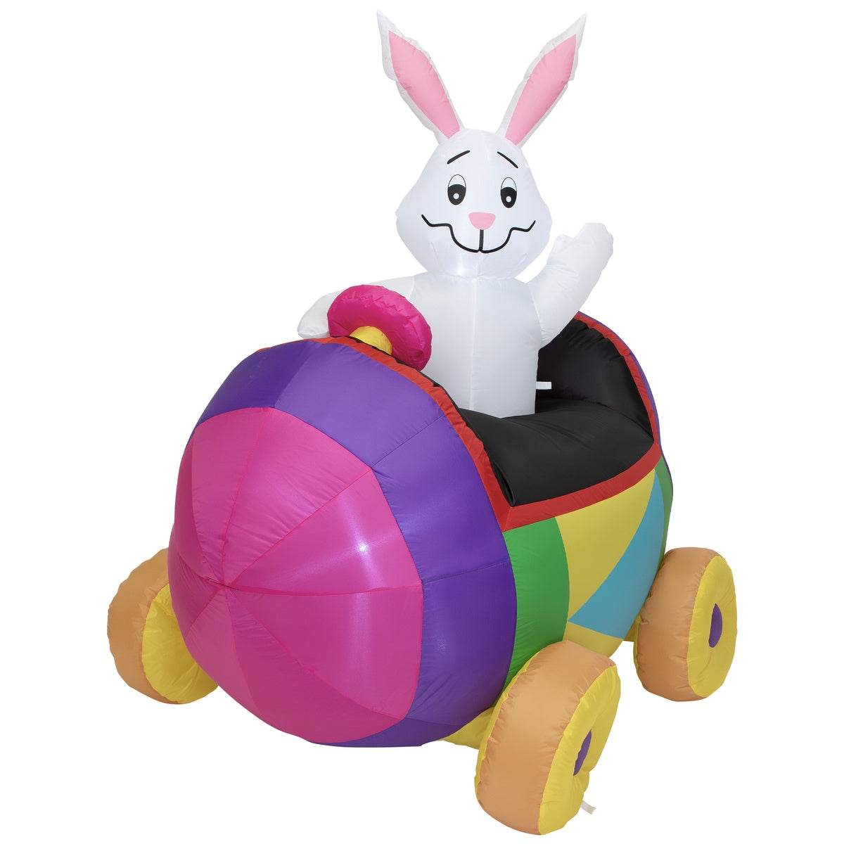  Northlight Inflatable Lighted Easter Bunny With Egg Car Outdoor Decoration - 4' - Default Title - Bonton