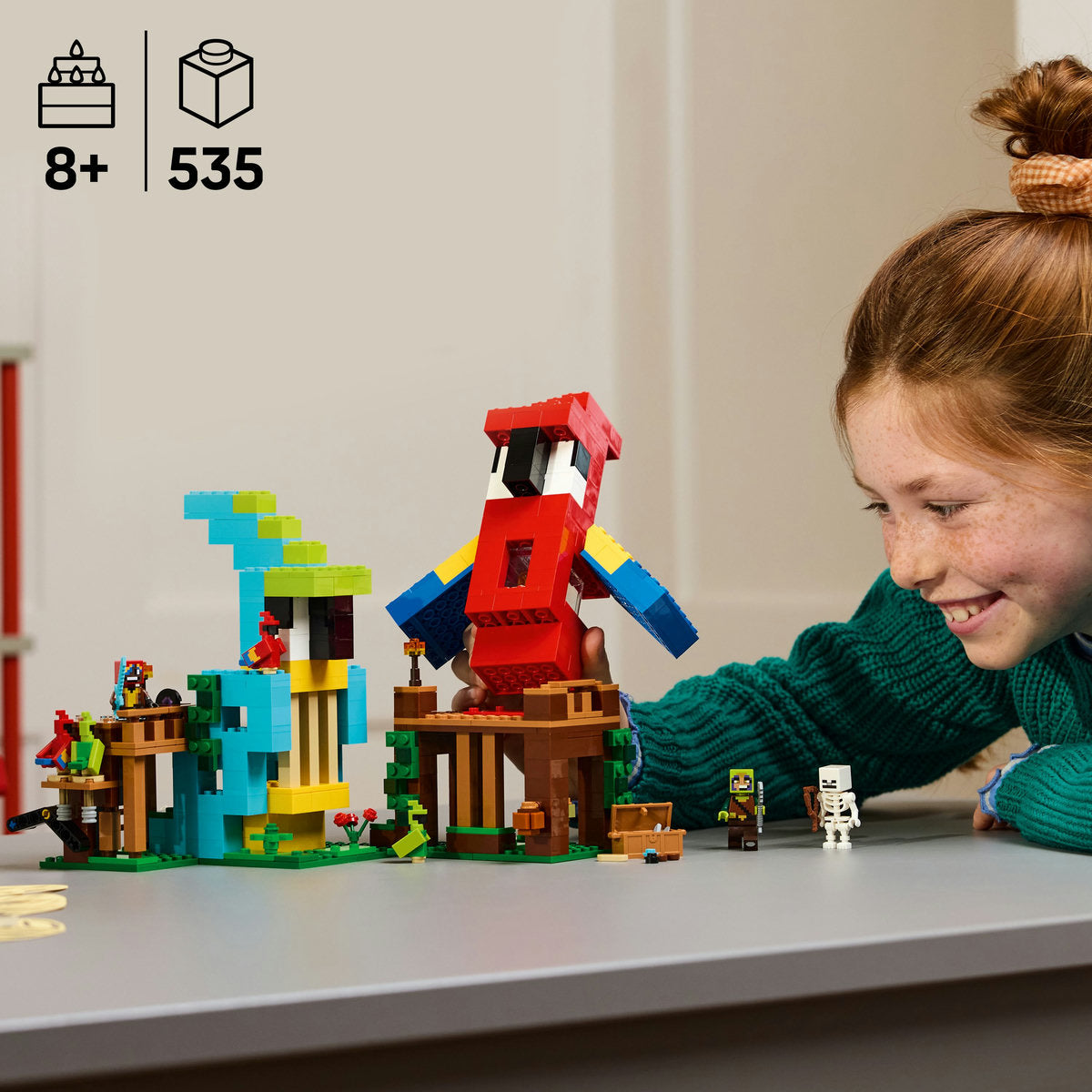  LEGO LEGO® Minecraft® the Parrot Houses, Buildable Video-Game Set 21282 - Minecraft - Bonton