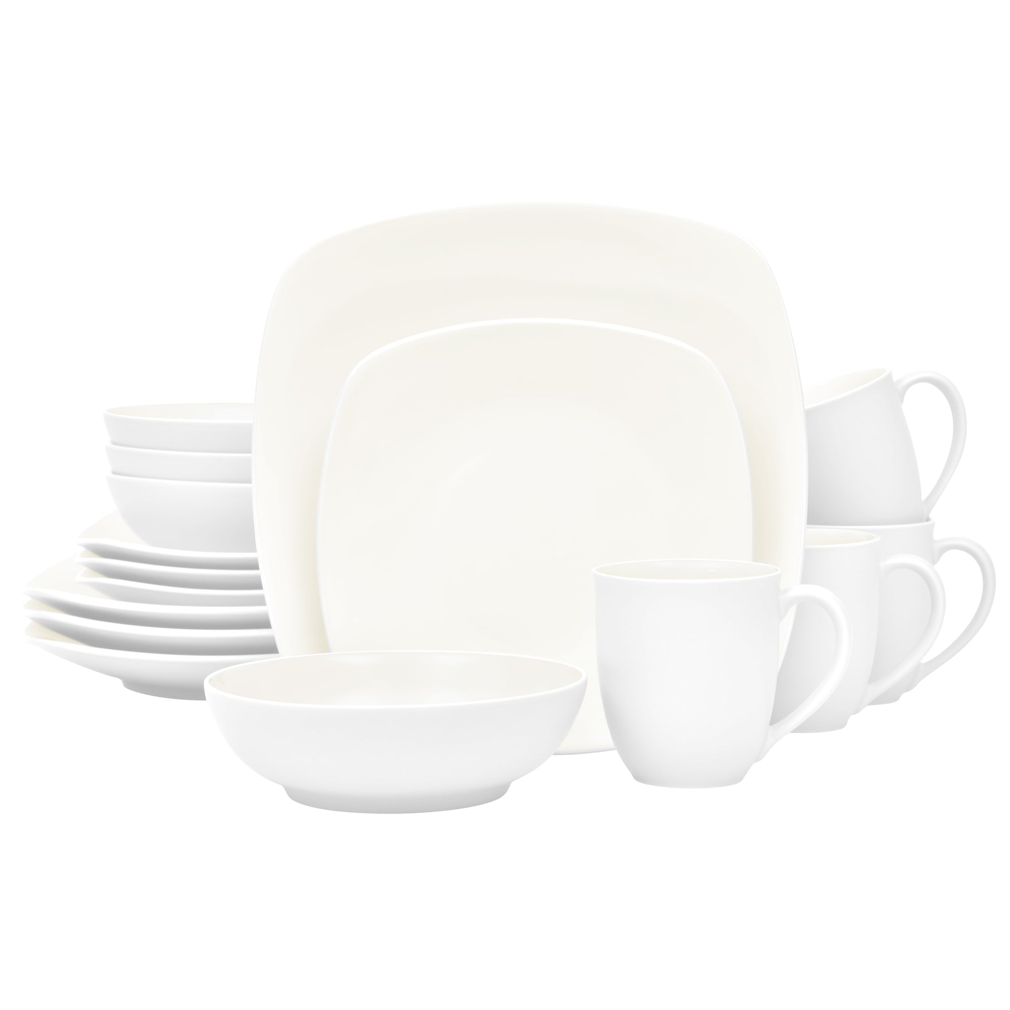  Noritake Colorwave 16-Piece Square Dinnerware Set, Service for 4 - White - Bonton