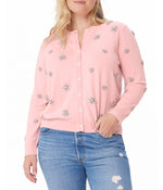 Cotton Cashmere Allover Gem Cardigan Pink Pearl