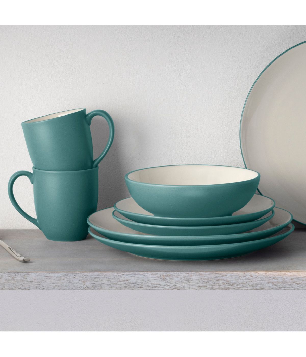  Noritake Colorwave 4 Piece Coupe Place Setting - Turquoise - Bonton