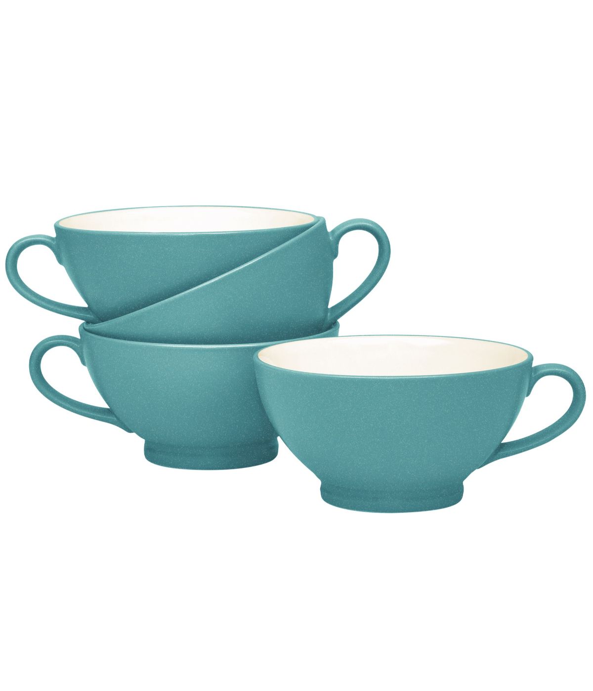  Noritake Colorwave Set of 4 Handled Bowls - Turquoise - Bonton