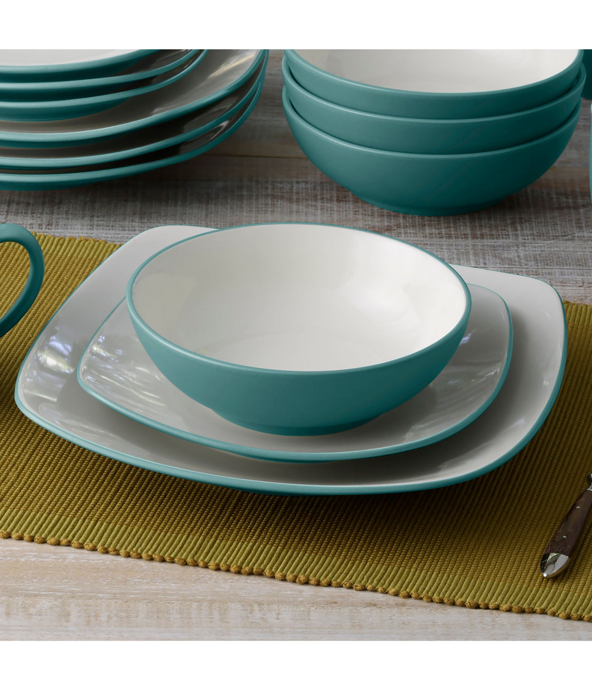  Noritake Colorwave Set of 4 Soup/Cereal Bowls - Turquoise - Bonton