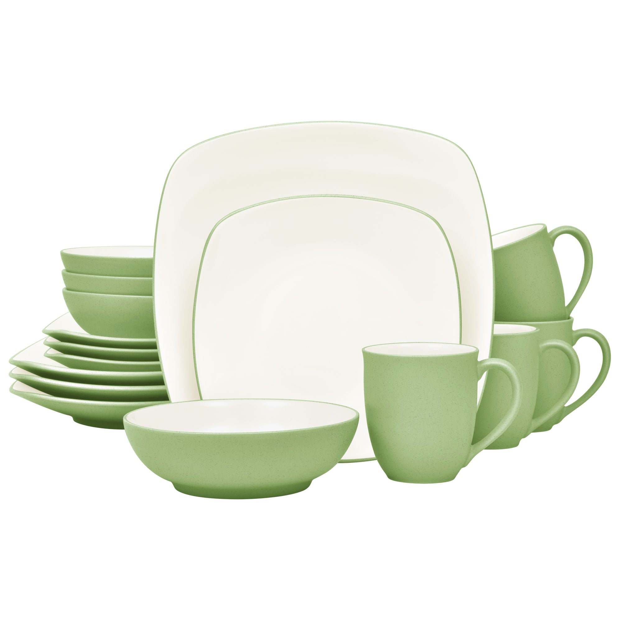  Noritake Colorwave 16-Piece Square Dinnerware Set, Service for 4 - Apple - Bonton