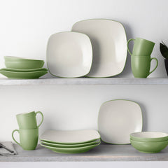 Colorwave 16-Piece Square Dinnerware Set, Service for 4