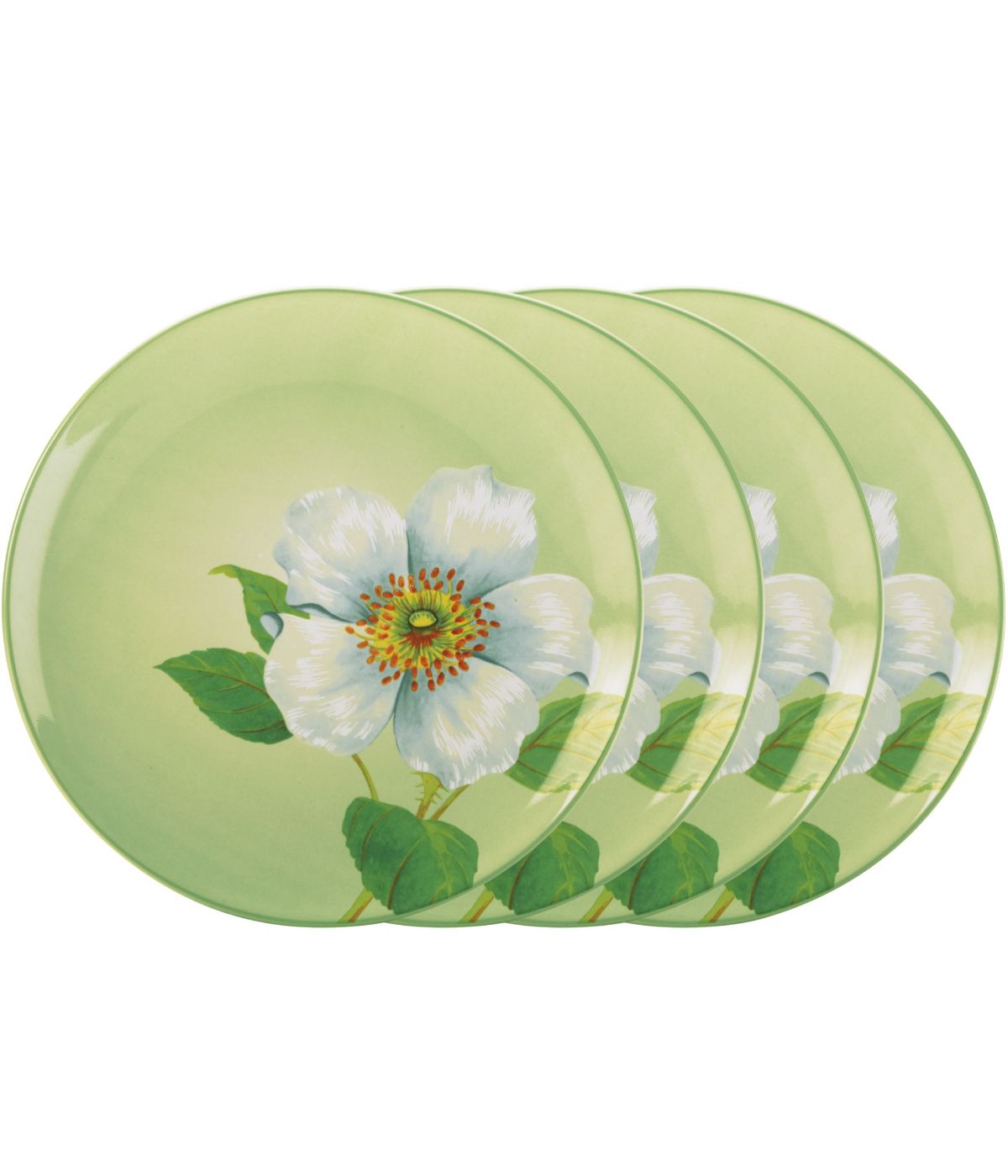  Noritake Colorwave Set of 4 Floral Accent Plates - Apple - Bonton