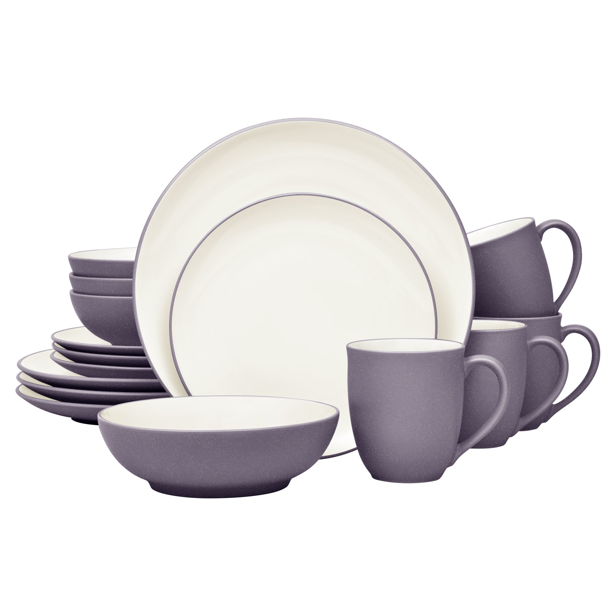  Noritake Colorwave 16-Piece Coupe Dinnerware Set, Service for 4 - Plum - Bonton