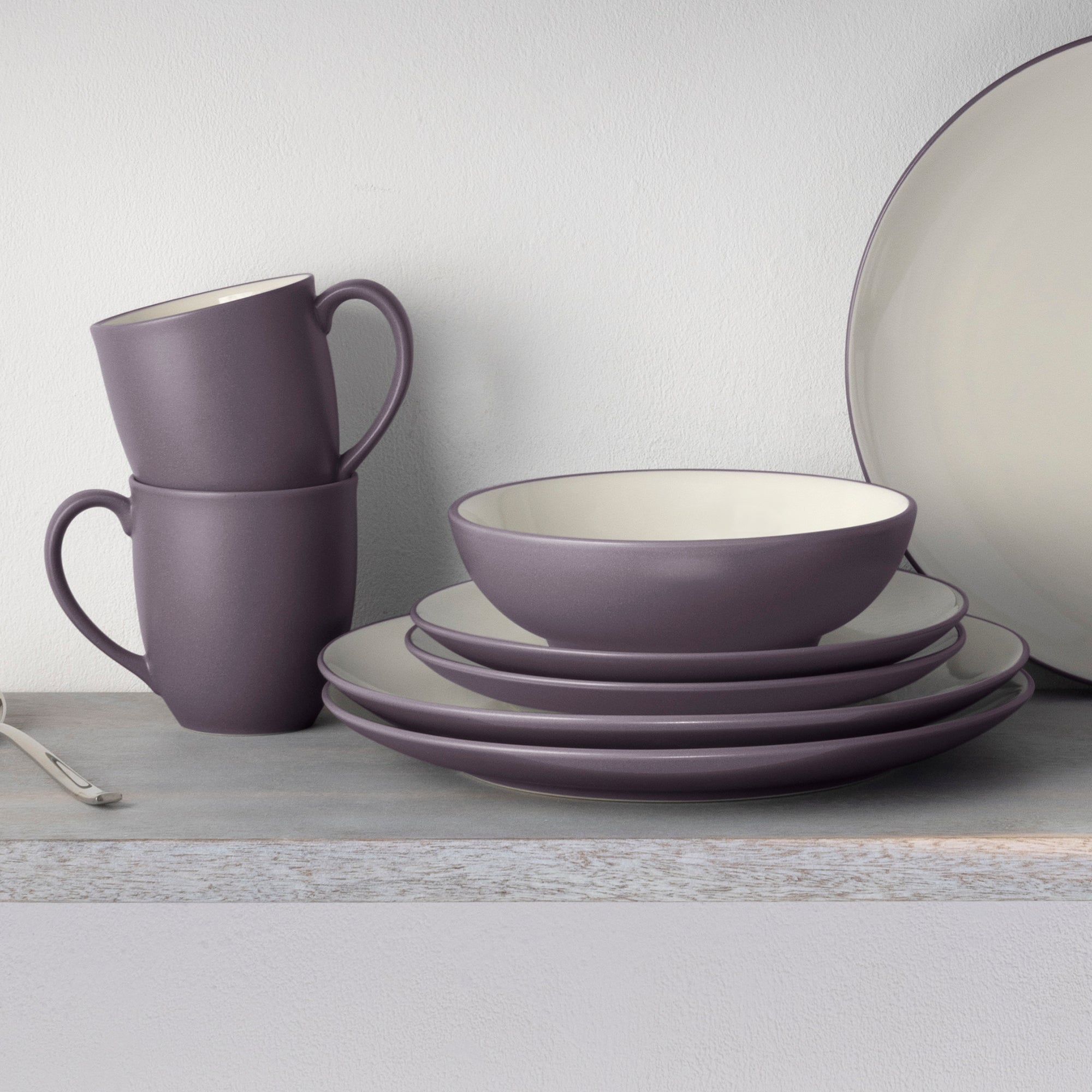  Noritake Colorwave 16-Piece Coupe Dinnerware Set, Service for 4 - Plum - Bonton