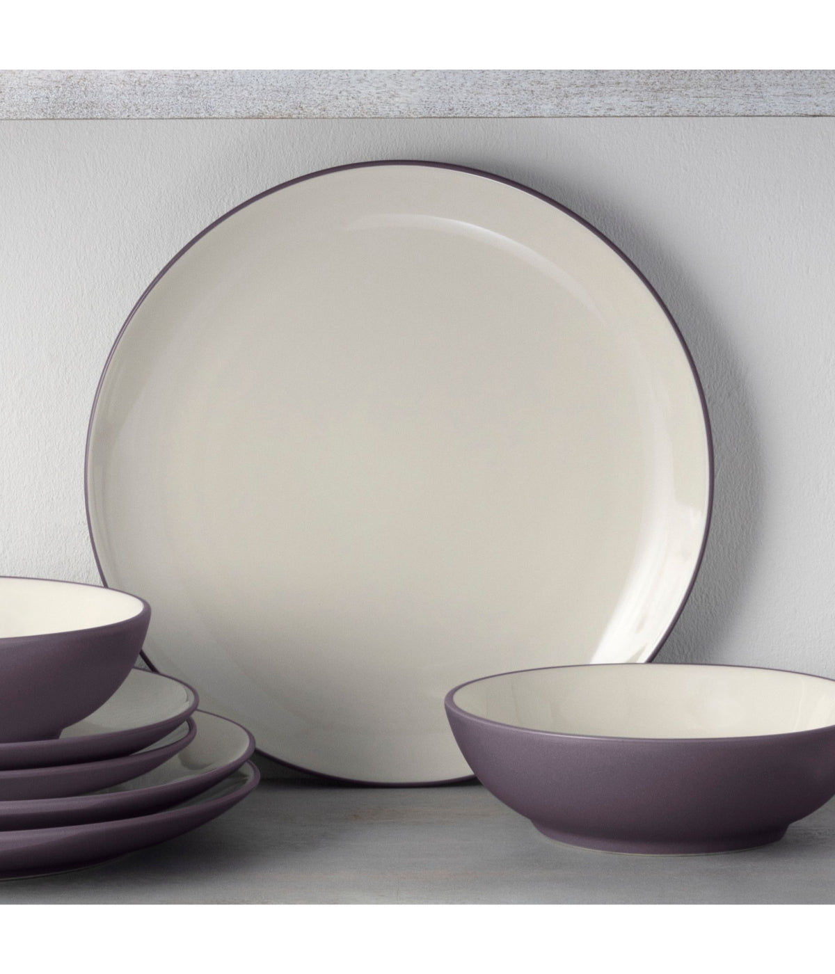  Noritake Colorwave Set of 4 Coupe Dinner Plates - Plum - Bonton