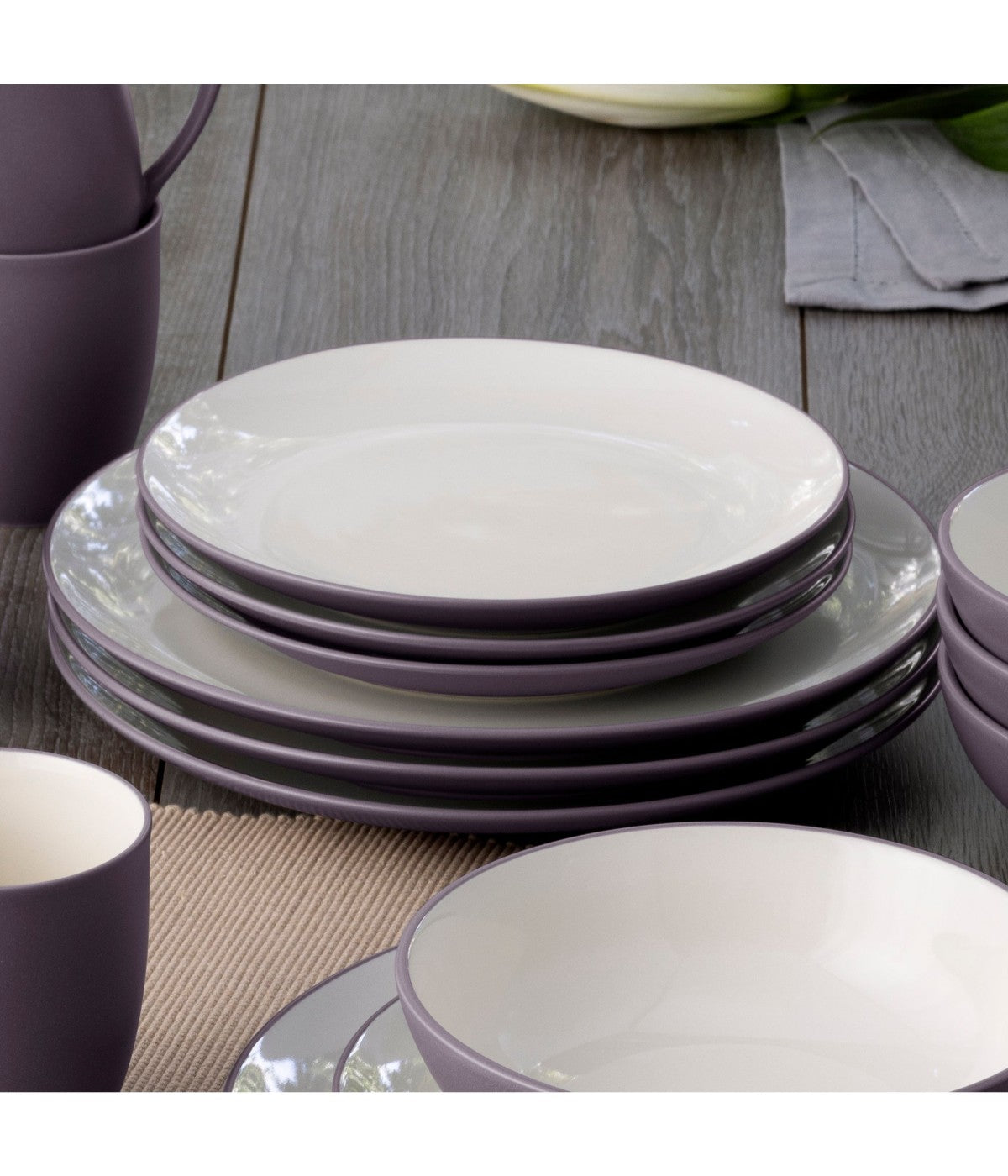  Noritake Colorwave Set of 4 Coupe Dinner Plates - Plum - Bonton