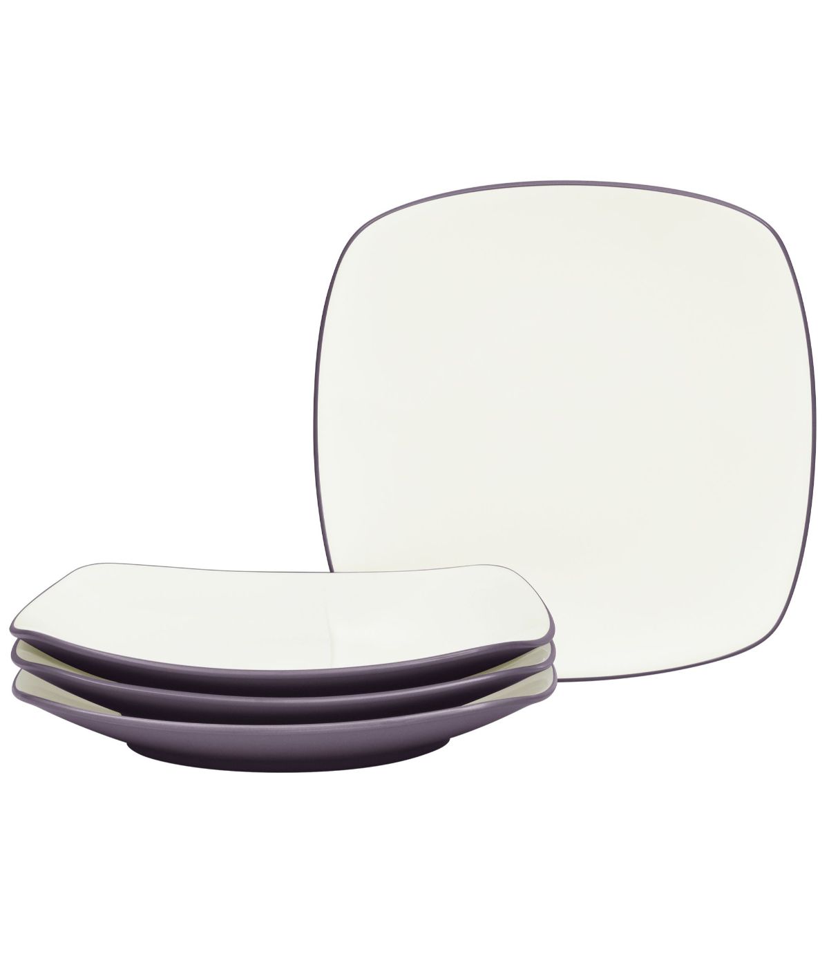  Noritake Colorwave Set of 4 Square Dinner Plates - Plum - Bonton