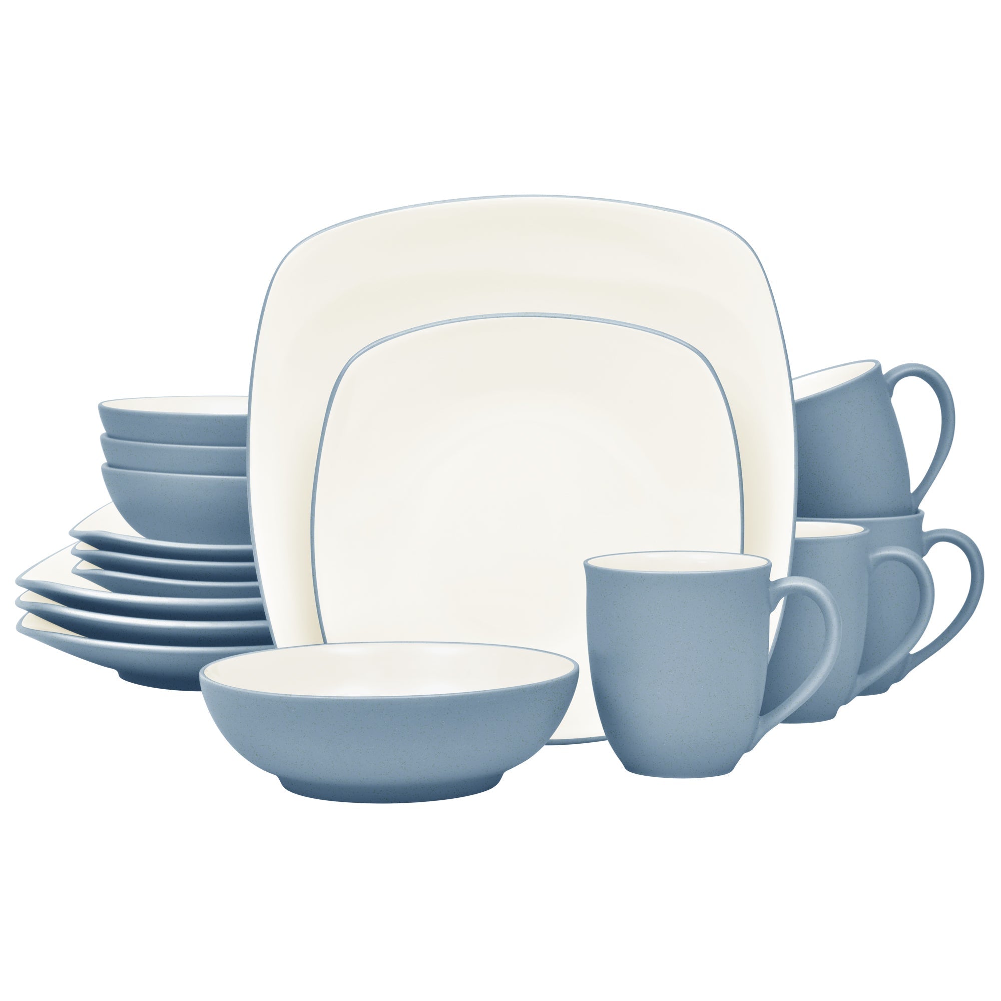  Noritake Colorwave 16-Piece Square Dinnerware Set, Service for 4 - Ice - Bonton