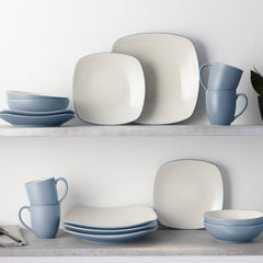 Colorwave 16-Piece Square Dinnerware Set, Service for 4