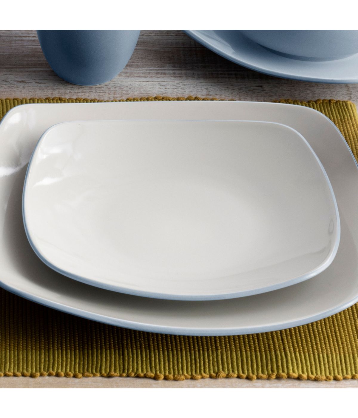  Noritake Colorwave Set of 4 Square Dinner Plates - Ice - Bonton