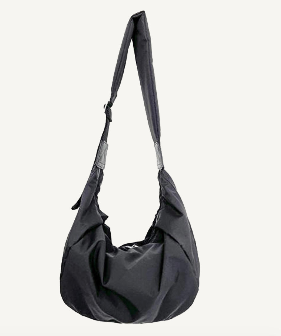  Lemonbella Natalie Nylon Hobo Bag - Black - Bonton