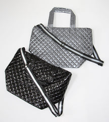 The Debra Diamond Tote Glossy Black