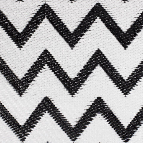 4' X 6' Black and White Chevron Rectangular Outdoor Area Rug