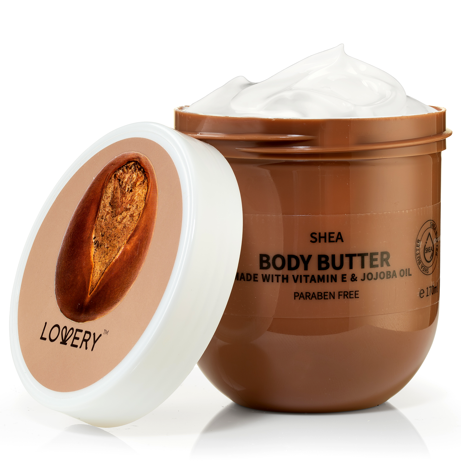  Lovery Shea Body Butter - Ultra Hydrating Shea Butter Body Cream - Brown - Bonton