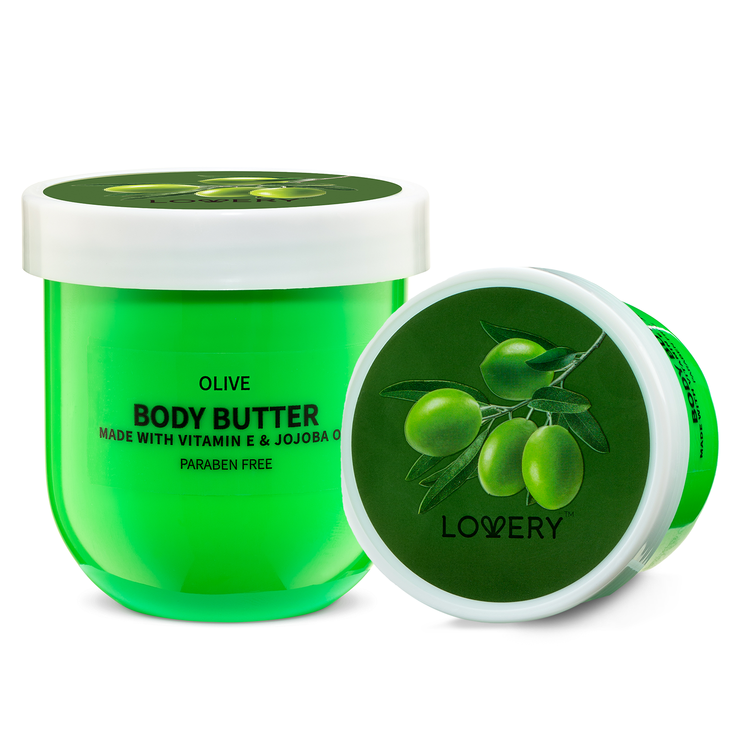  Lovery Olive Body Butter - Ultra Hydrating Shea Butter Body Cream - Green - Bonton