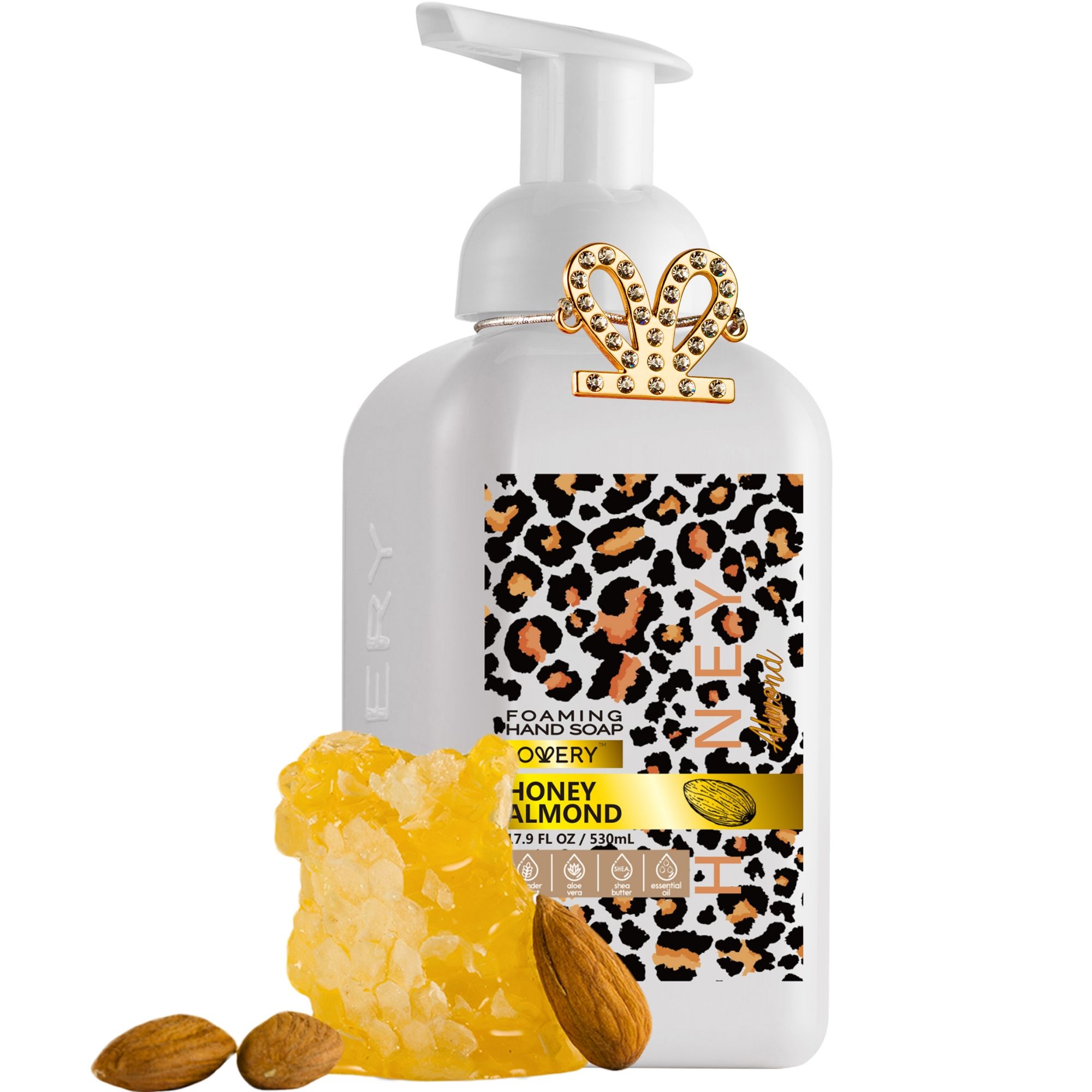  Lovery Leopard Design Honey Almond Moisturizing Hand Soap 17.9 fl oz - Brown - Bonton