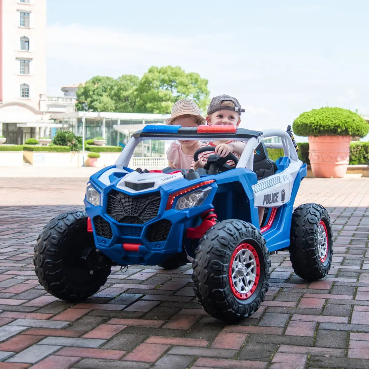  Freddo 24V Freddo Storm Police UTV 2 Seater - Blue - Bonton