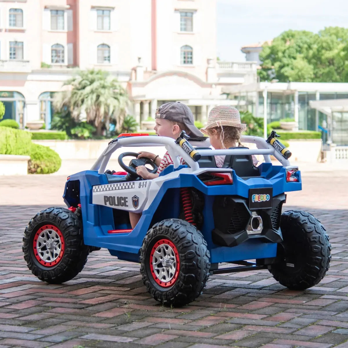  Freddo 24V Freddo Storm Police UTV 2 Seater - Blue - Bonton