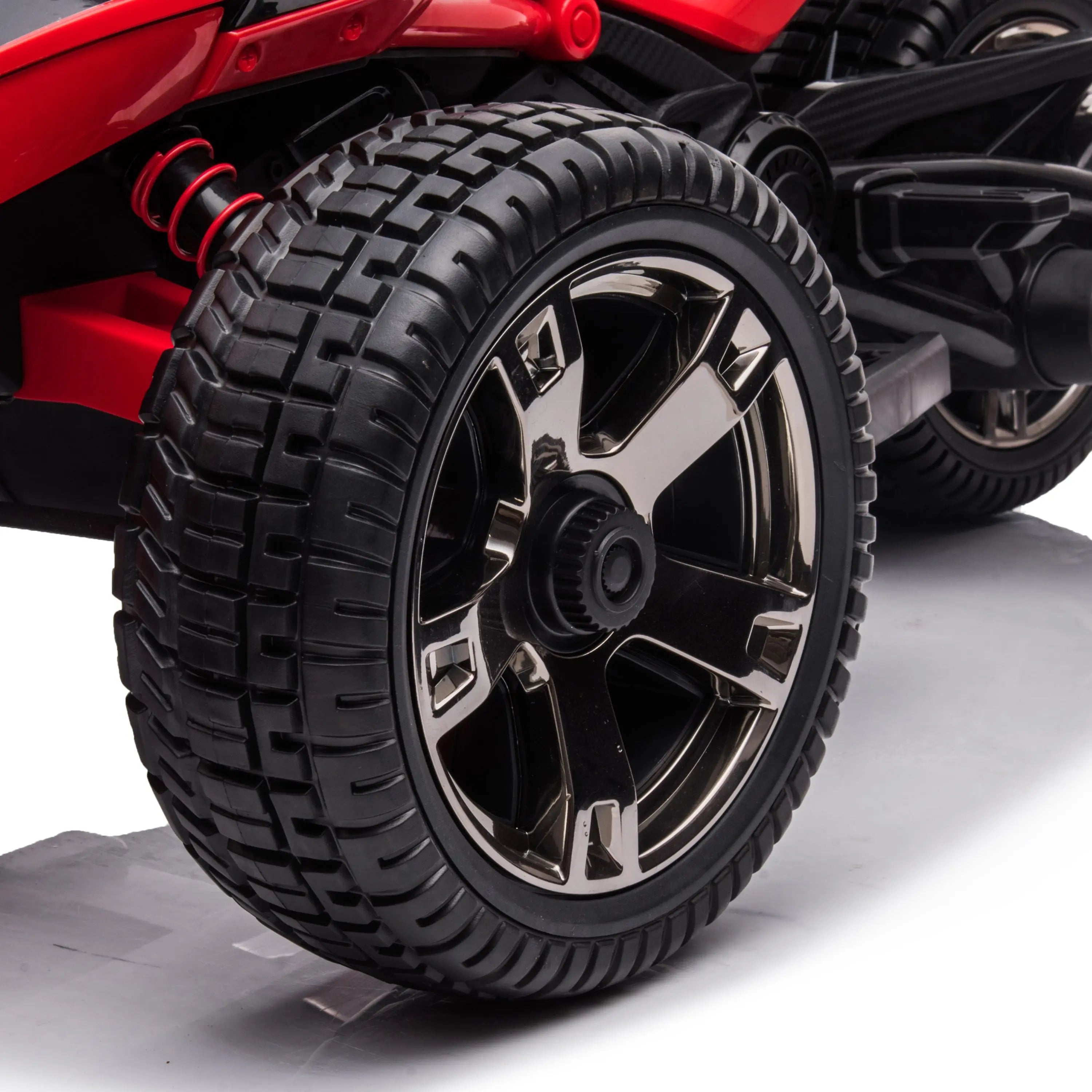 Freddo 24V Freddo Spider 2 Seater Ride-on 3 Wheel Motorcycle - Black - Bonton