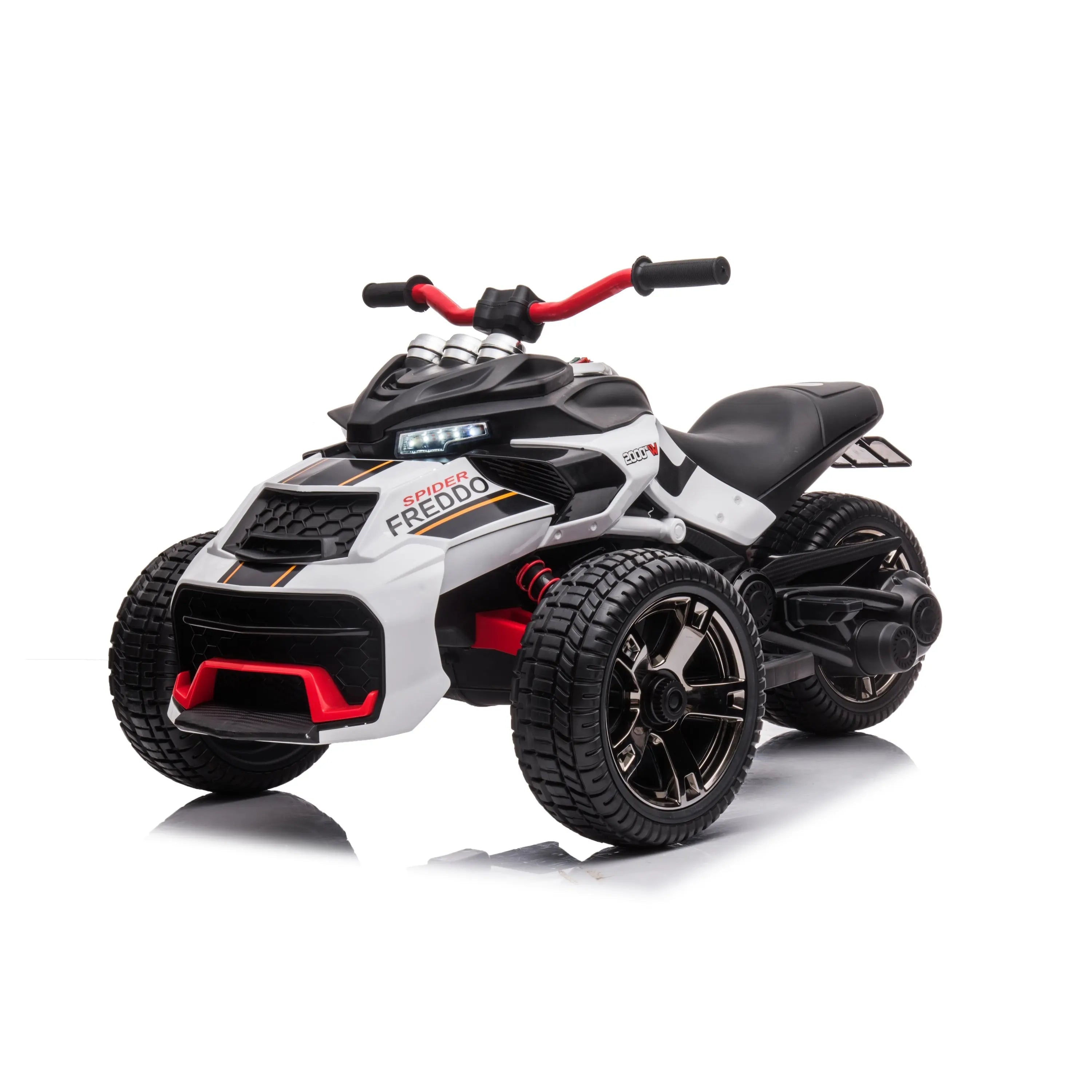  Freddo 24V Freddo Spider 2 Seater Ride-on 3 Wheel Motorcycle - Black - Bonton