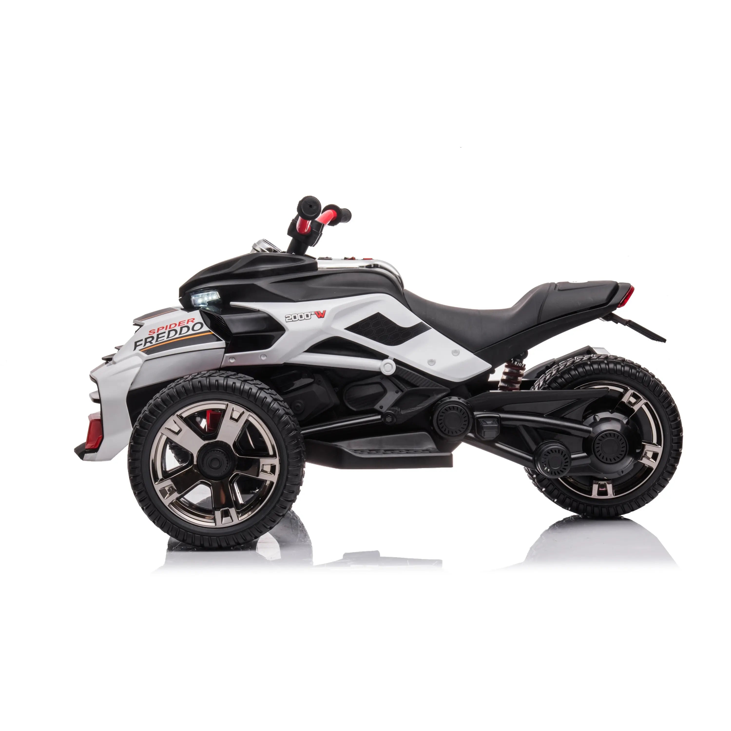  Freddo 24V Freddo Spider 2 Seater Ride-on 3 Wheel Motorcycle - Black - Bonton