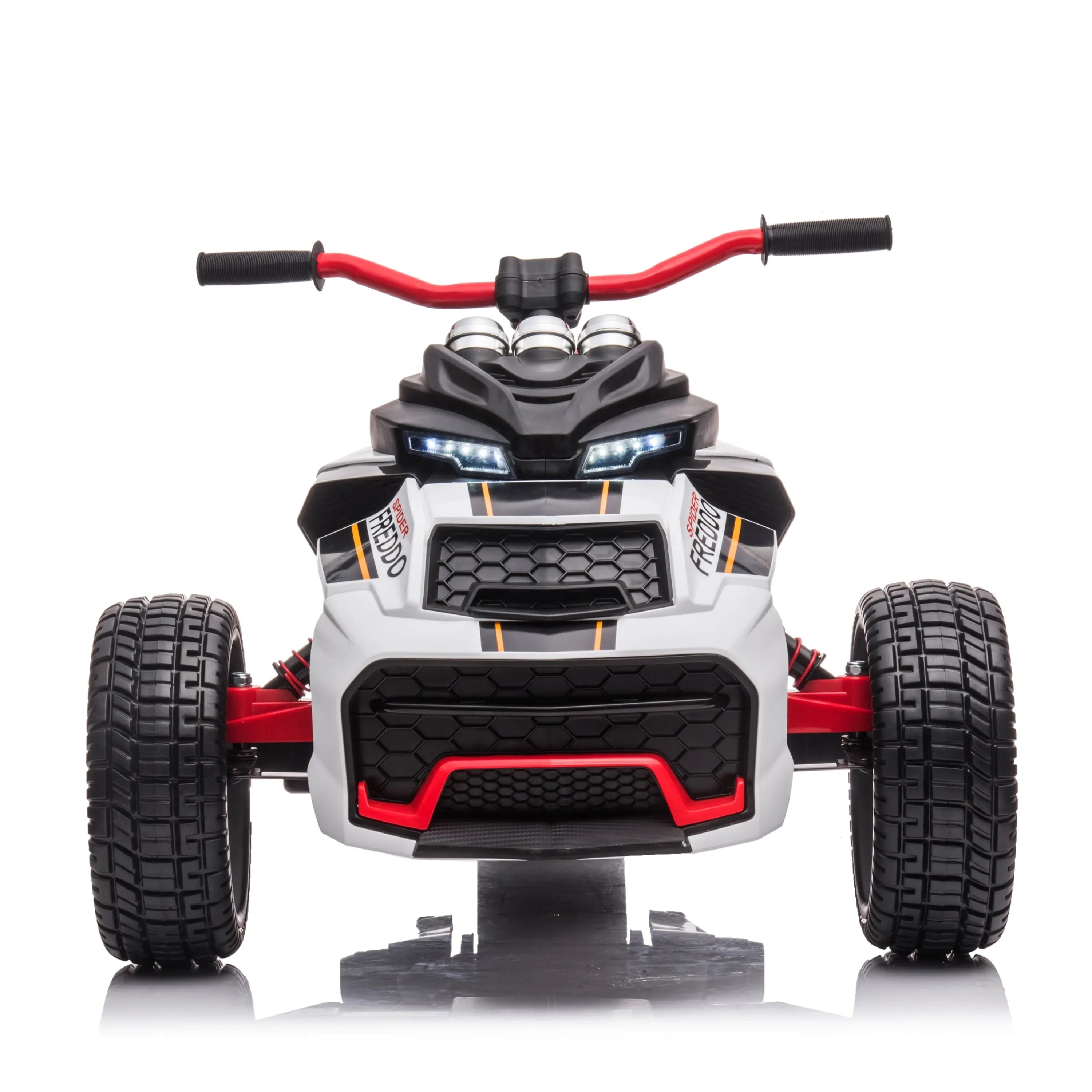  Freddo 24V Freddo Spider 2 Seater Ride-on 3 Wheel Motorcycle - Black - Bonton