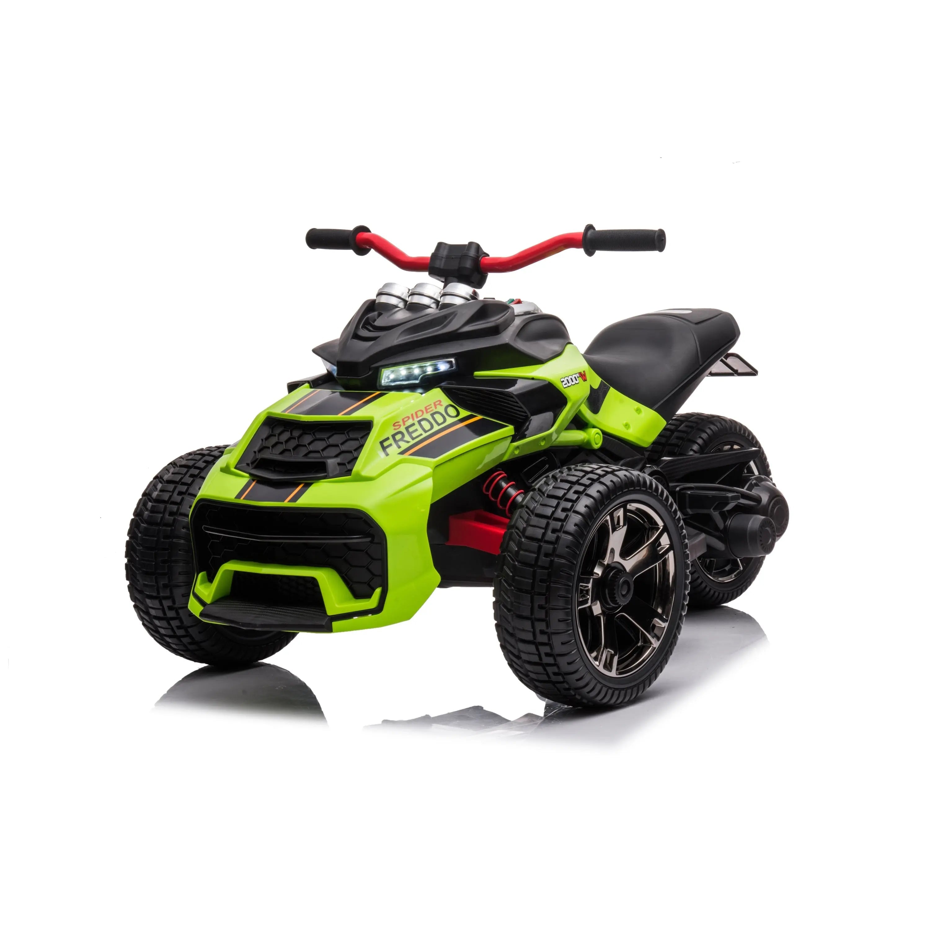  Freddo 24V Freddo Spider 2 Seater Ride-on 3 Wheel Motorcycle - Black - Bonton
