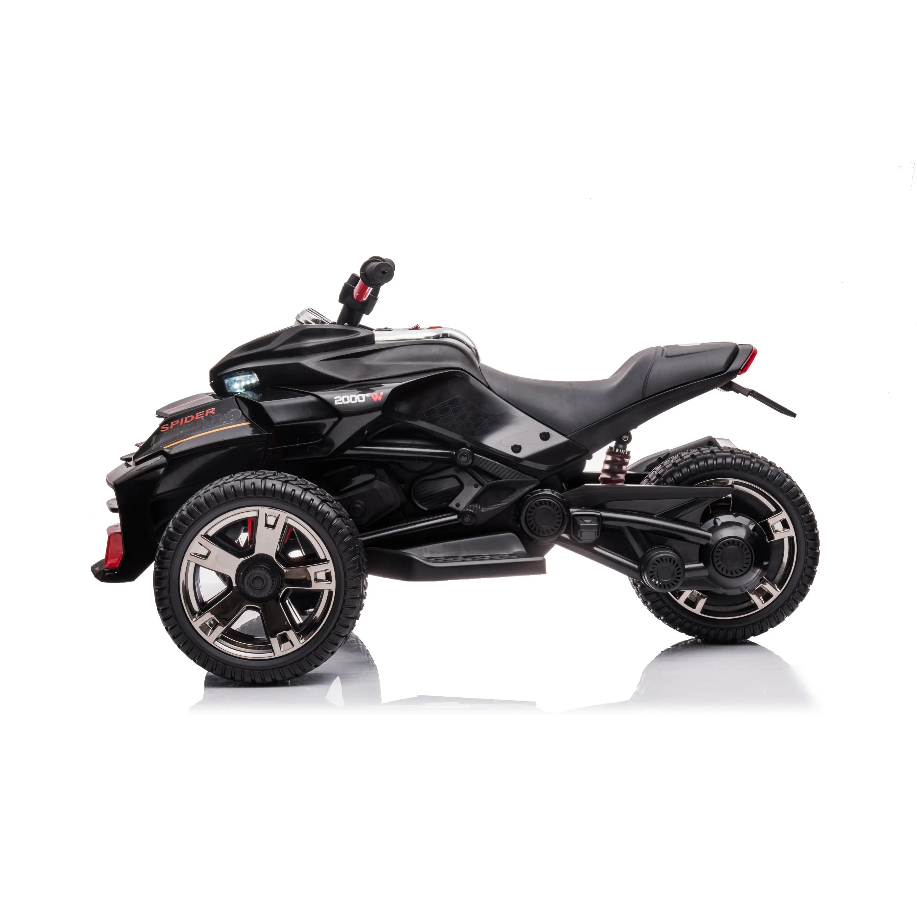  Freddo 24V Freddo Spider 2 Seater Ride-on 3 Wheel Motorcycle - Black - Bonton