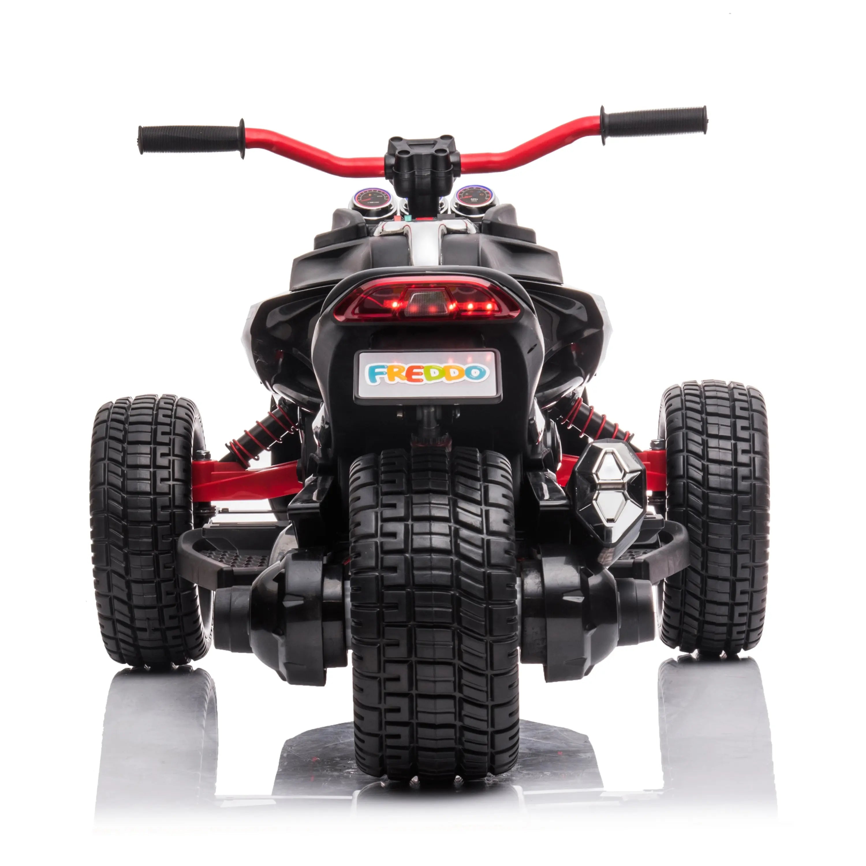  Freddo 24V Freddo Spider 2 Seater Ride-on 3 Wheel Motorcycle - Black - Bonton