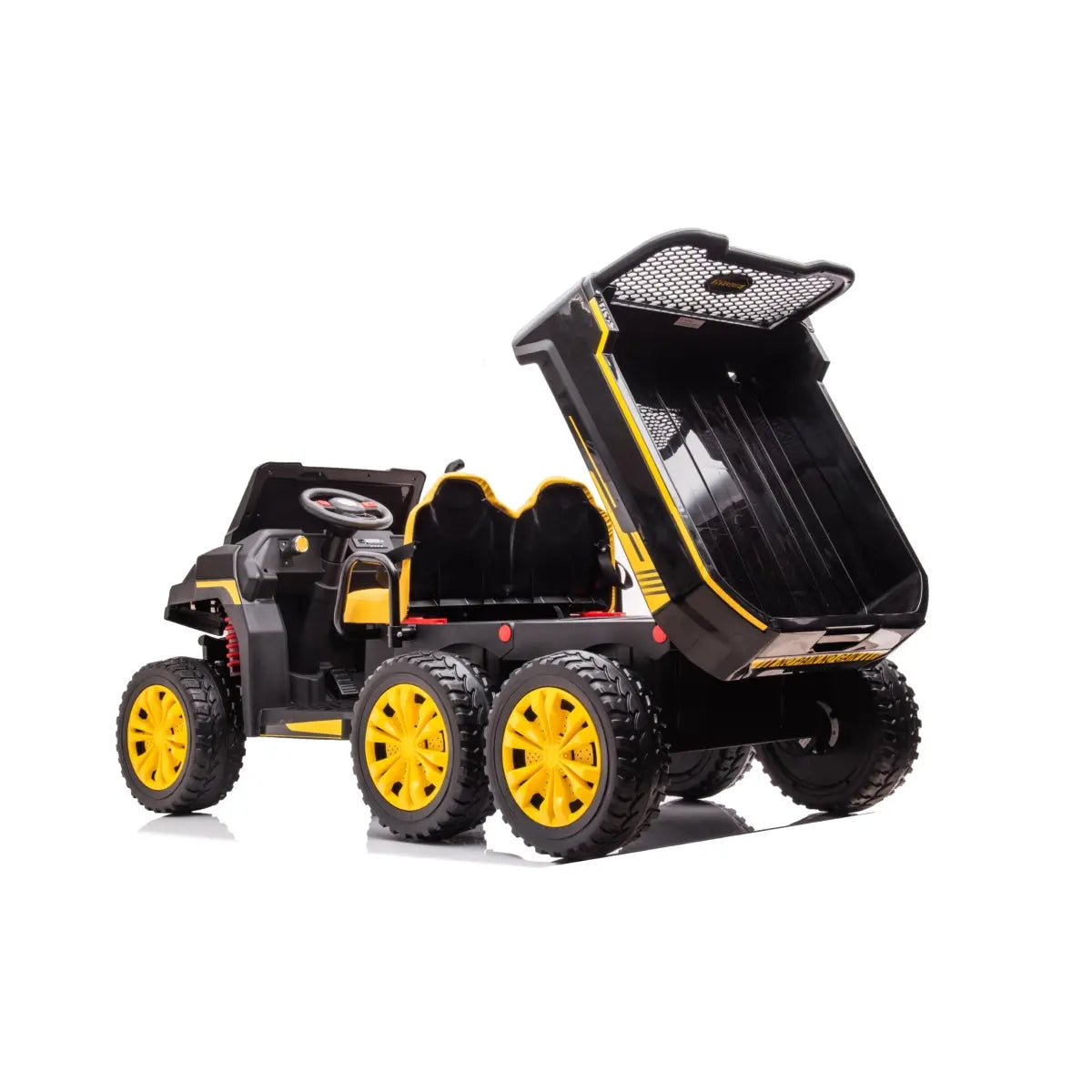  Freddo 24V 6 Wheeler Freddo Tractor Trailer 2 Seater Ride-on With Dump Cart and Parental Remote - Green - Bonton